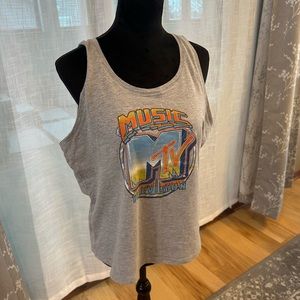 2XL tank top, vintage MTV look.  Never worn (too wide and short).